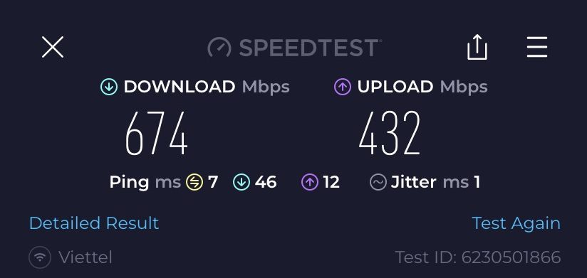 Băng tần 5GHz - Tốc độ wifi từ khoảng cách 2 mét