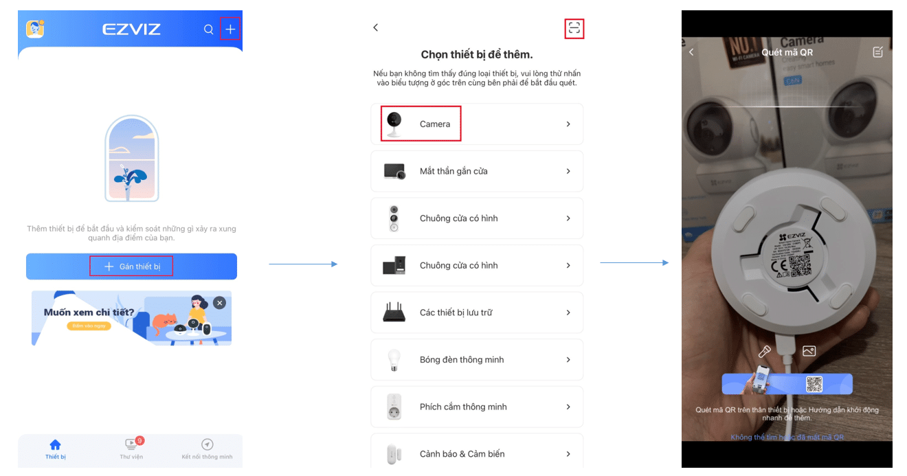 Thêm camera vào ứng dụng ezviz