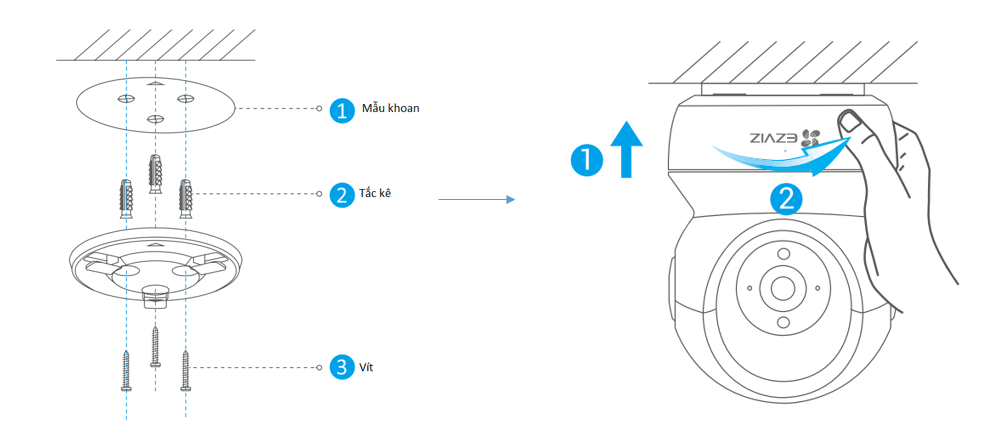 Lắp đặt camera ezviz dạng hình cầu 