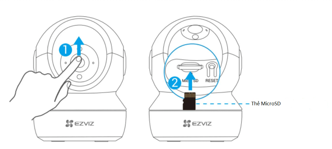 Lắp thẻ nhớ cho Camera Ezviz