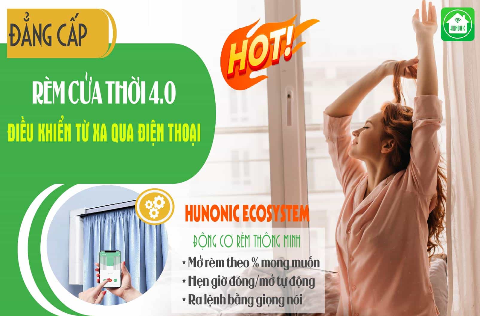 Hunonic HNREM điều khiển qua điện thoại dễ dàng