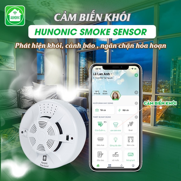 Cảm biến khói HNSSSMKR phát hiện cảnh báo khói kịp thời