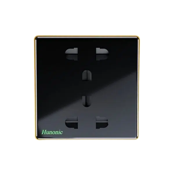 Hunonic HNVSK02V Ổ cắm 3 chấu mặt kính vuông