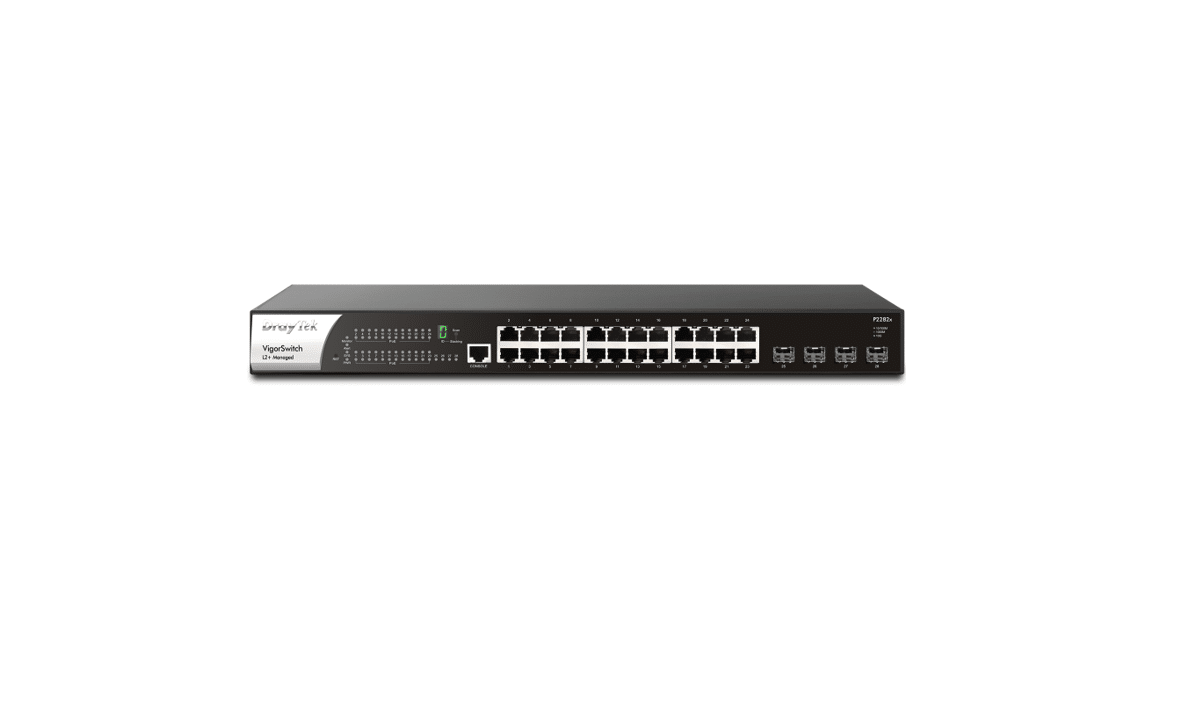 Draytek VigorSwitch P2282x Switch PoE 24 port 1Gb, 4 SFP+ 10Gb, 400W, Managed