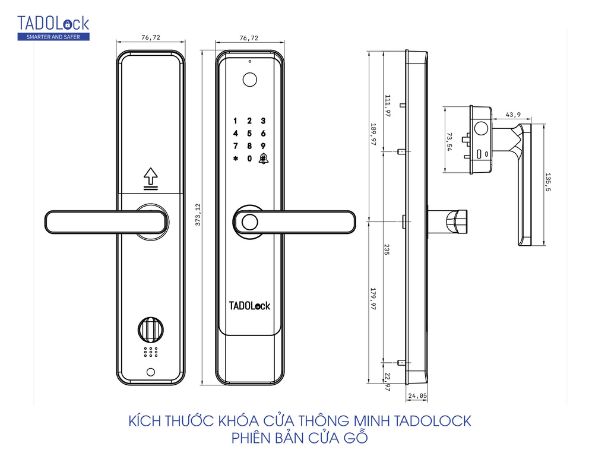 Kích thước của khóa cửa gỗ