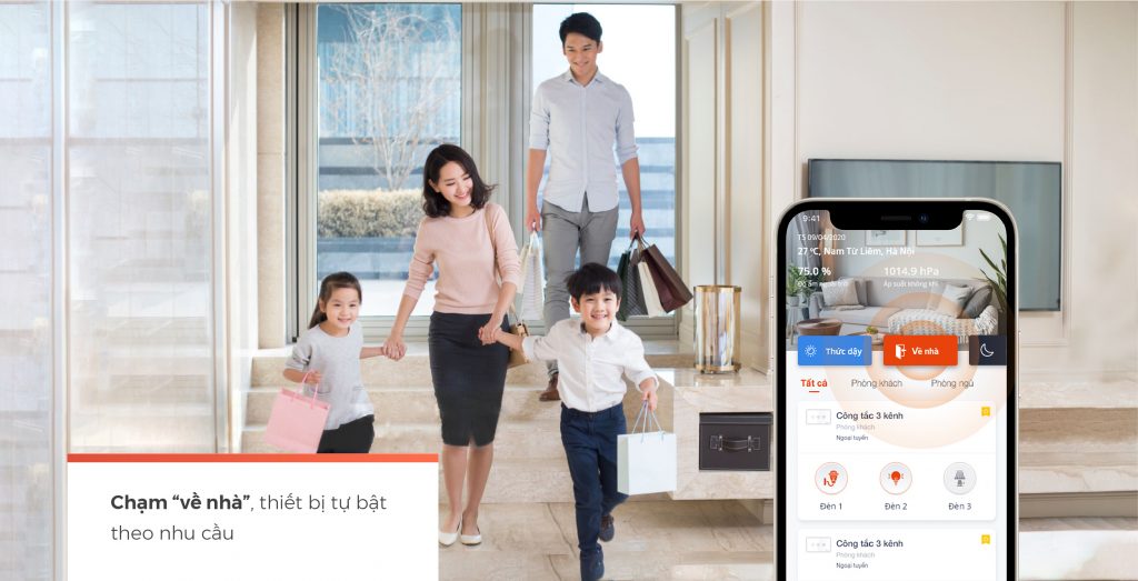 Chạm "về nhà" thiết bị tự động bật theo nhu cầu