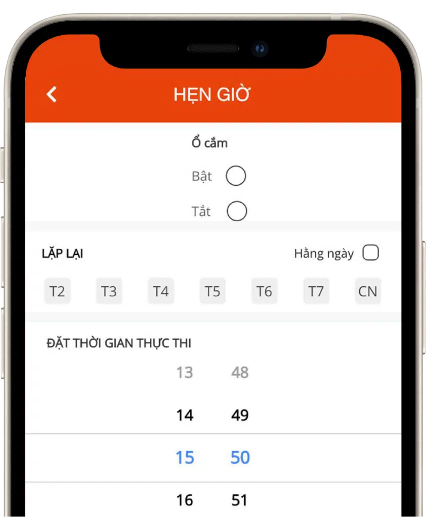 Thao tác hẹn giờ dễ dàng