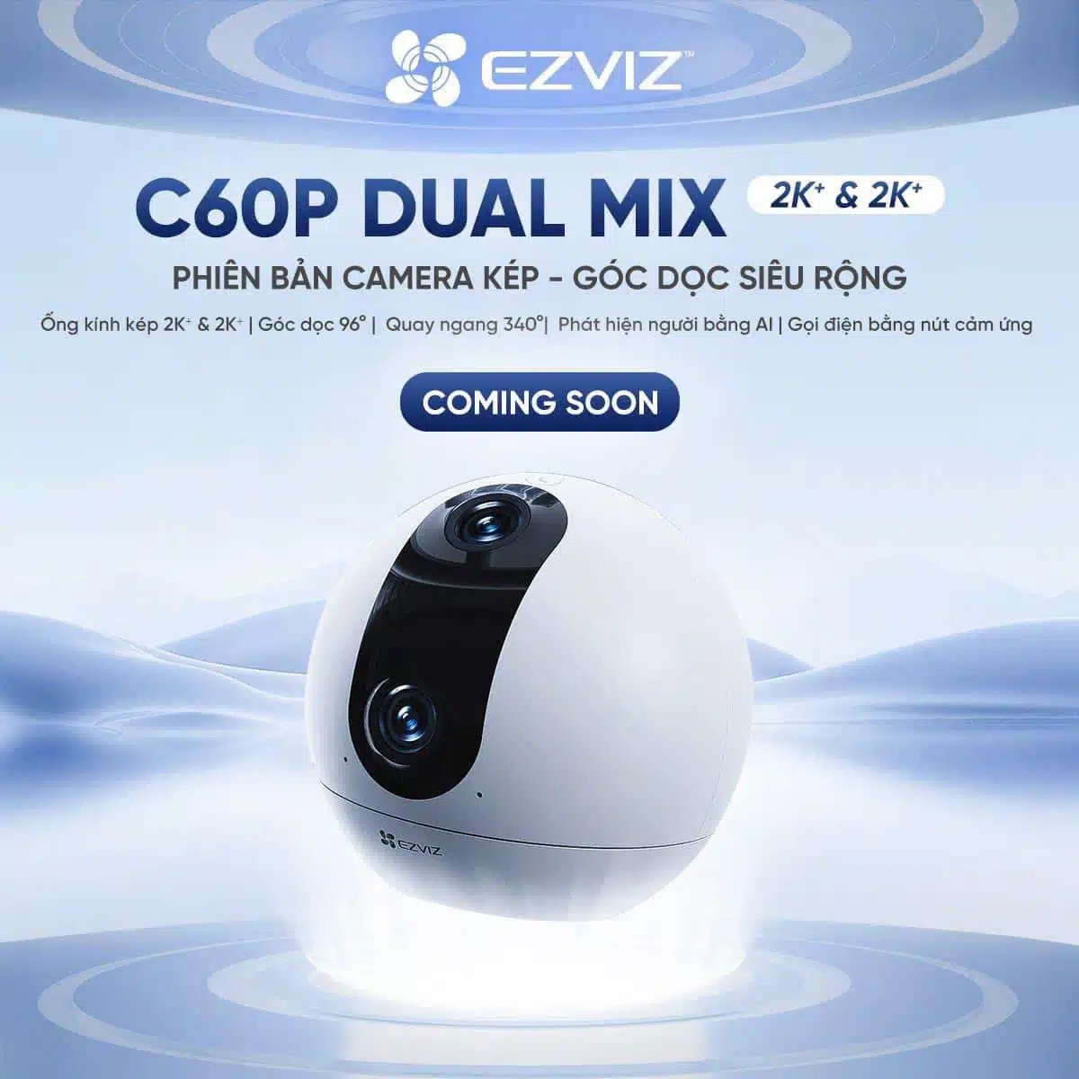 Camera WiFi EZVIZ C60P Dual Mix chất lượng hình ảnh 2k sắc nét