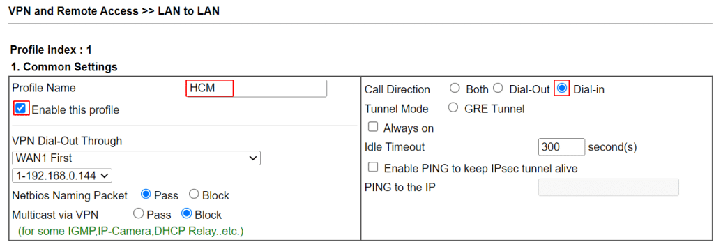 Tạo Dial-in cho Draytek DrayOS