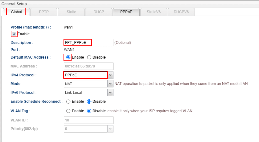 Chọn protocol PPPoE