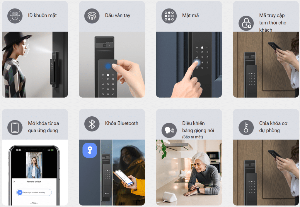 Ezviz DL50FVS mở khóa với nhiều phương thức đa dạng