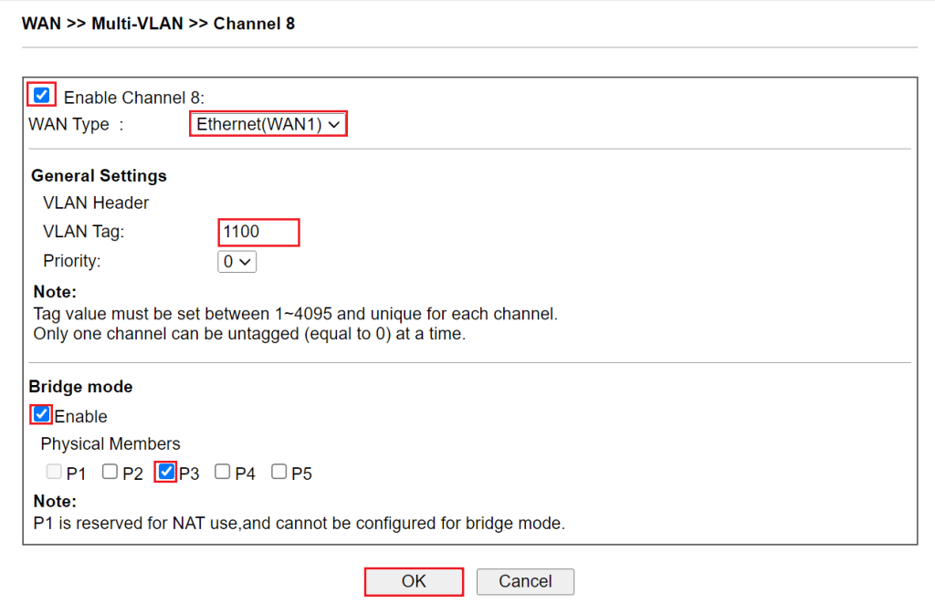 Chọn port có VLAN IPTV