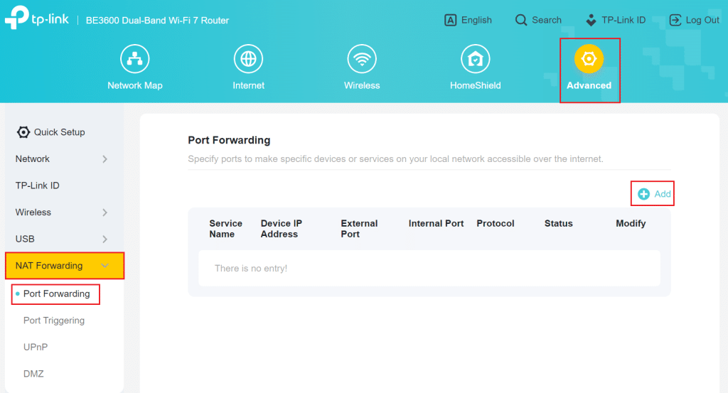 Nat port forwarding