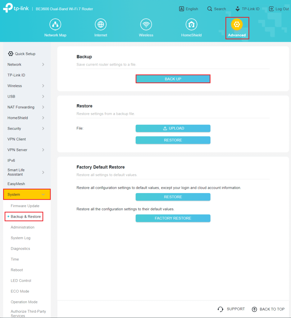 Backup và Restore cấu hình