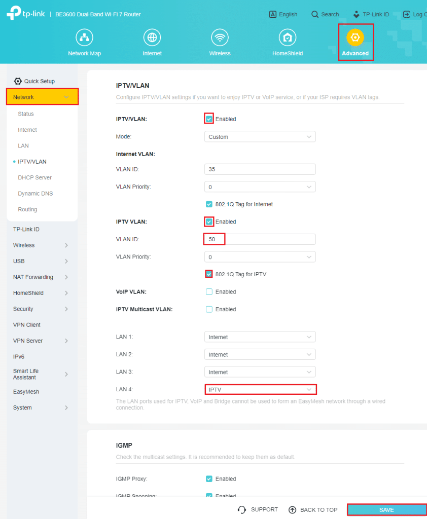 Vlan IPTV