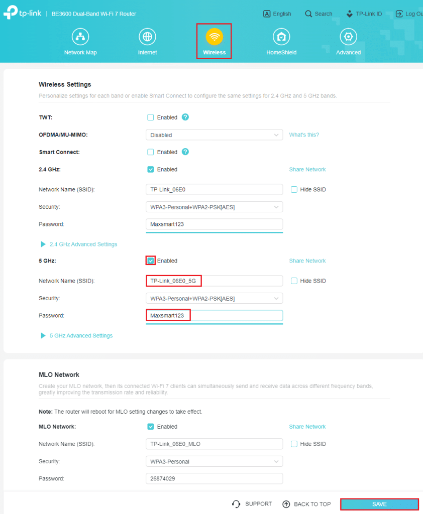 Cấu hình wifi 5Ghz