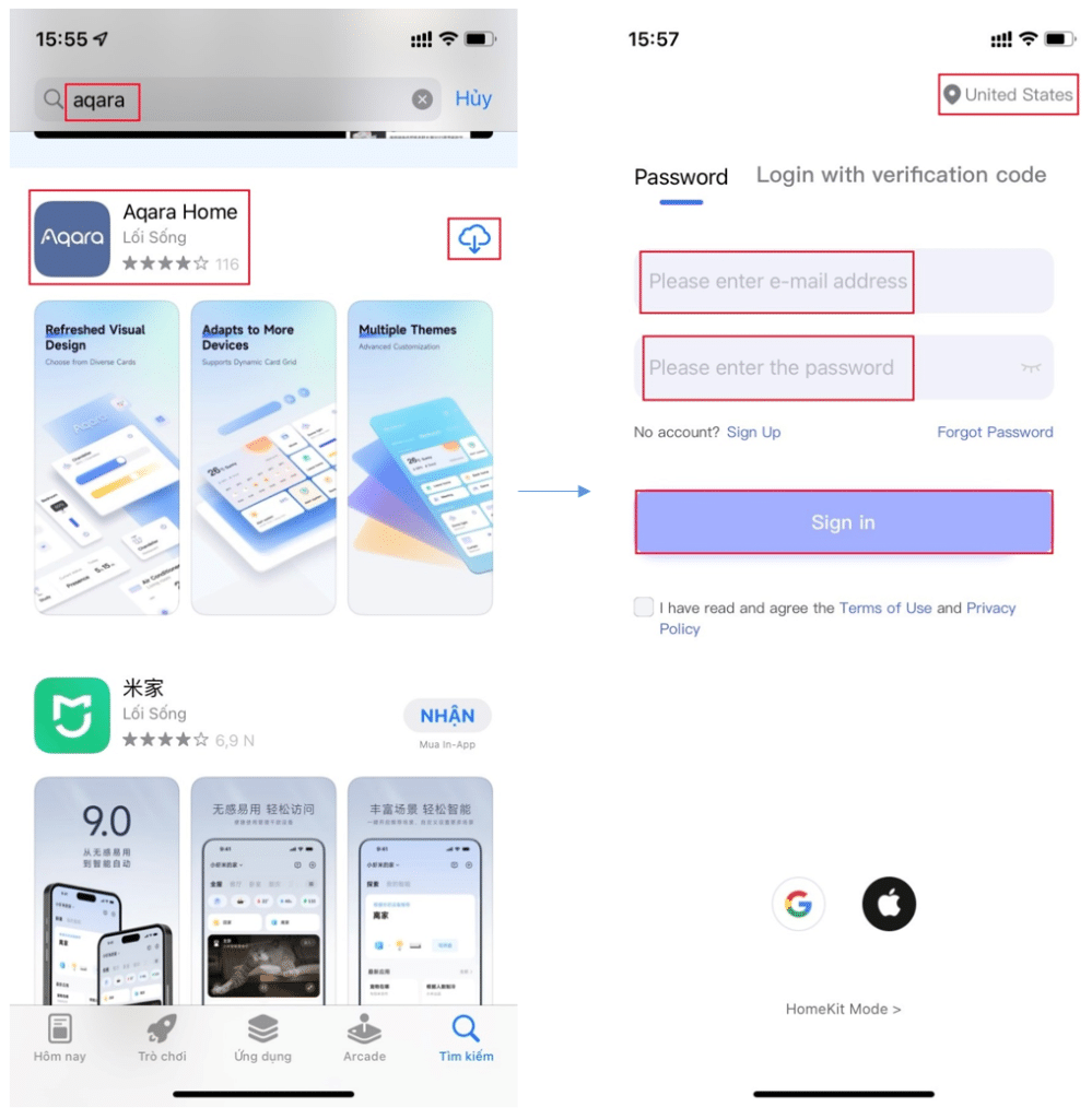 Tải app aqara