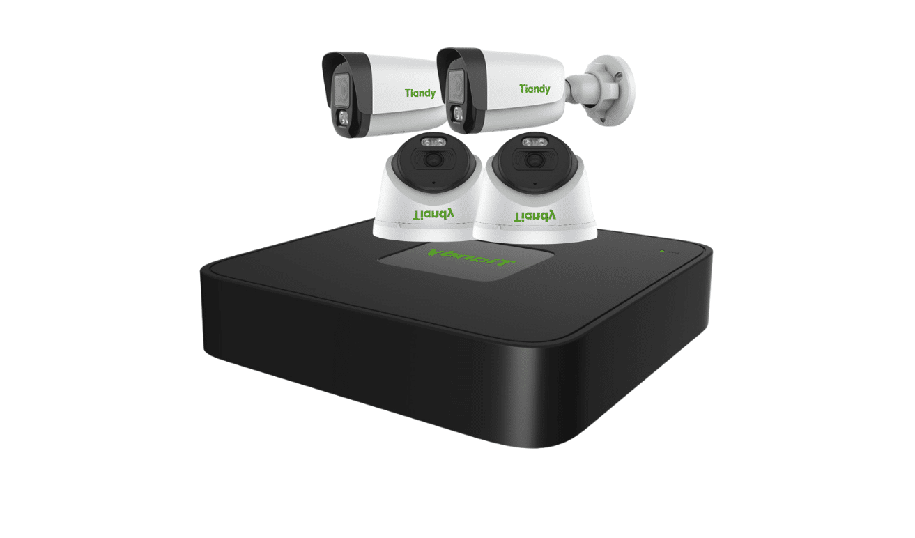 Combo 4 Camera 2K IP Tiandy – Đầu ghi 5 kênh, 4 Camera 4MP, Switch PoE 8 port, 1 Ổ cứng 1T