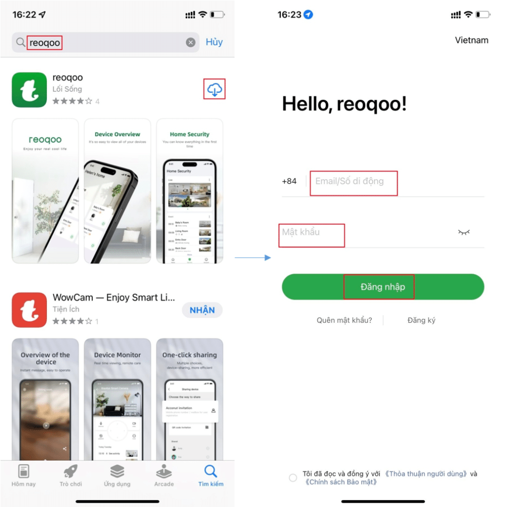 Tải ứng dụng Reoqoo