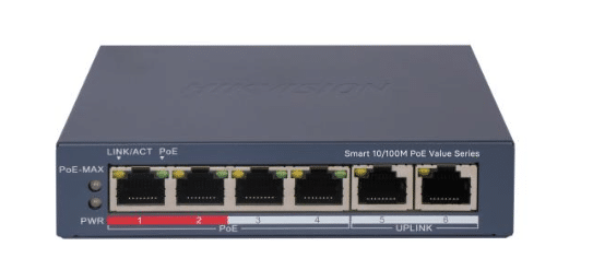 Switch 4 port PoE Hikvision DS-3E1106P-EI/M