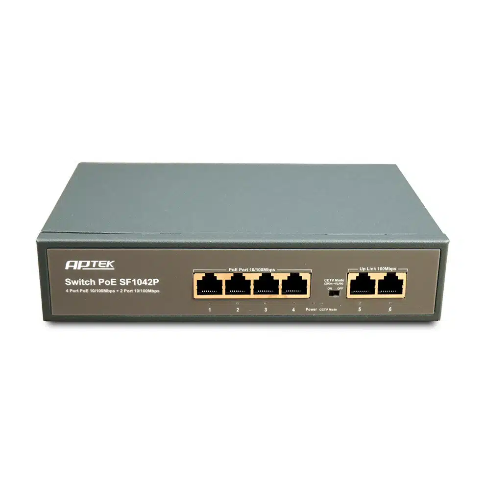 APTEK SF1042P: Bộ chuyển mạch PoE 4 cổng tốc độ 10/100Mbps