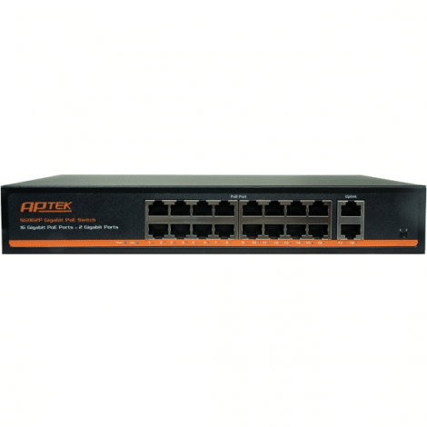 APTEK SG1162P – Bộ chuyển mạch PoE Gigabit 16 cổng – 1 Gbps