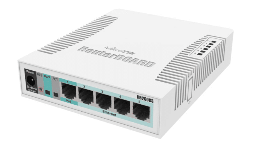 Switch Mikrotik CSS106-5G với 5 port GE và 1 SFP