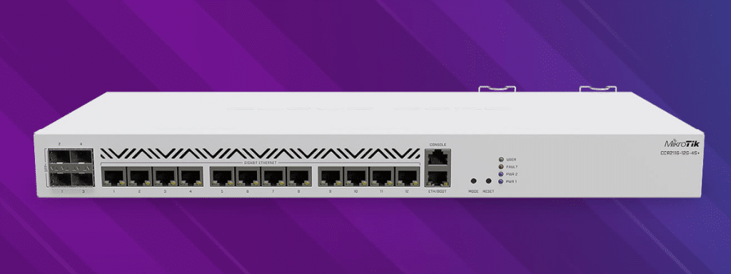 MikroTik CCR2116-12G-4S+ với 12 port GbE, 4 port SFP+ 10Gbps