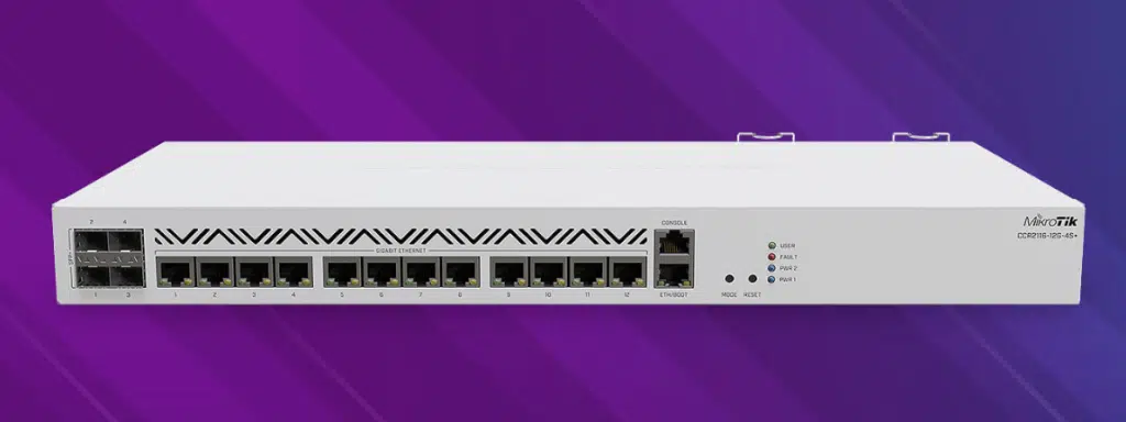 MikroTik CCR2116-12G-4S+ với 12 port GbE, 4 port SFP+ 10Gbps