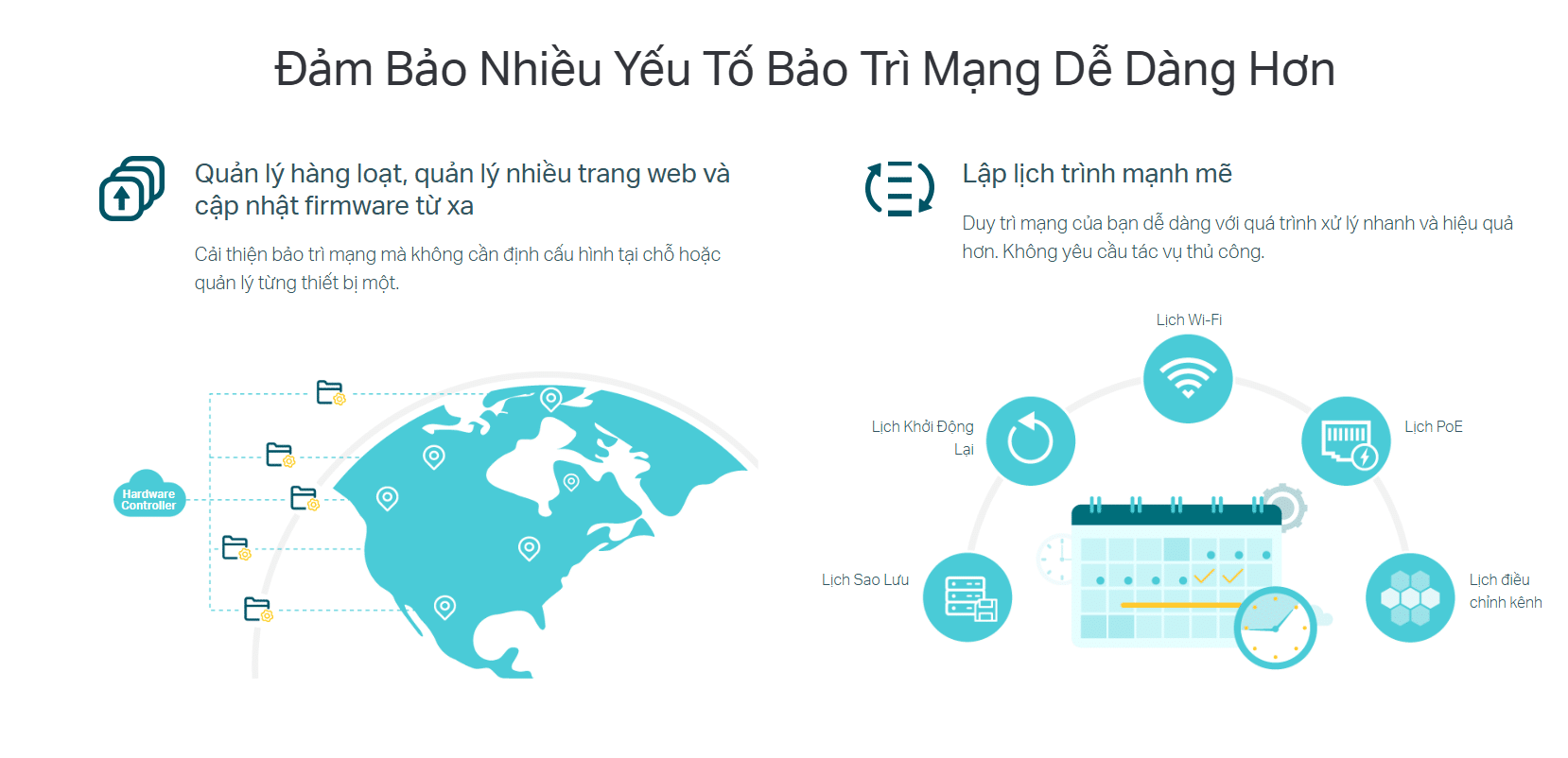 Quản lý linh hoạt, cập nhật firmware từ xa