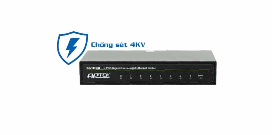 APTEK SG1080 trang bị Khả năng chống sét tối ưu