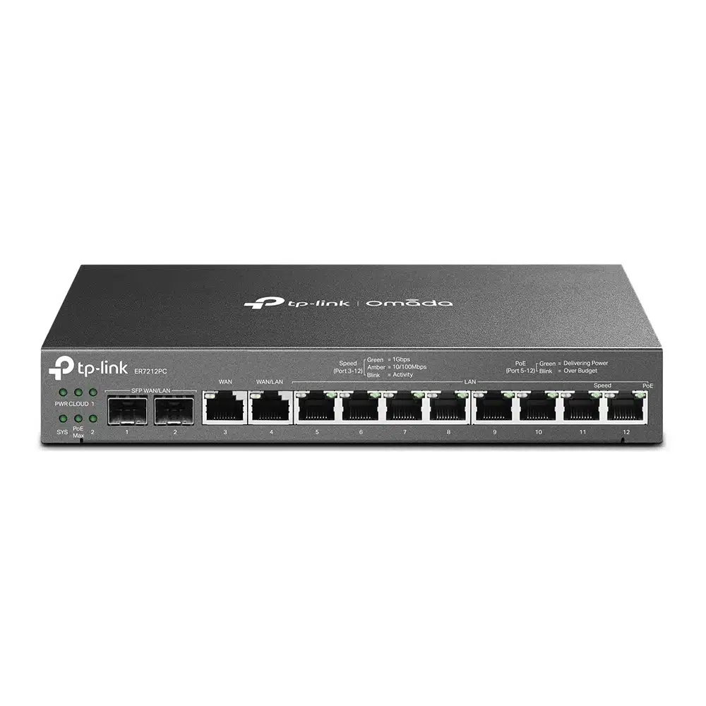 Bộ định tuyến Omada 3 trong 1 TP-Link ER7212PC – 8 cổng LAN PoE+