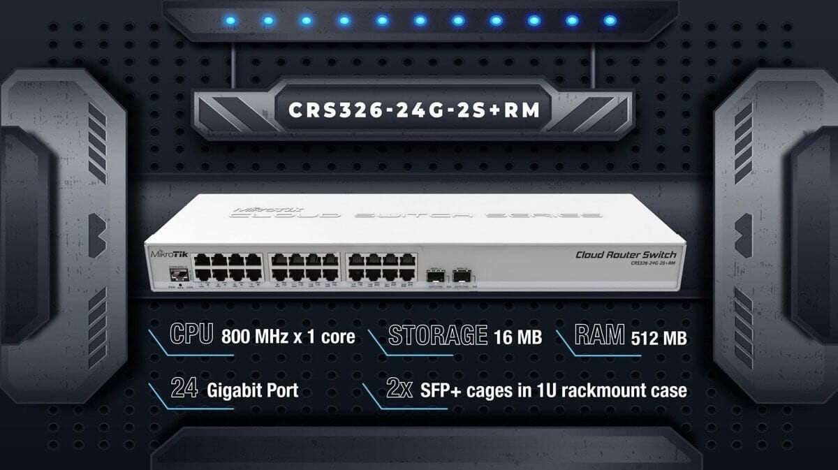 CRS326-24G-2S+RM - 24 Cổng Gigabit, 2 Cổng SFP+ 10G