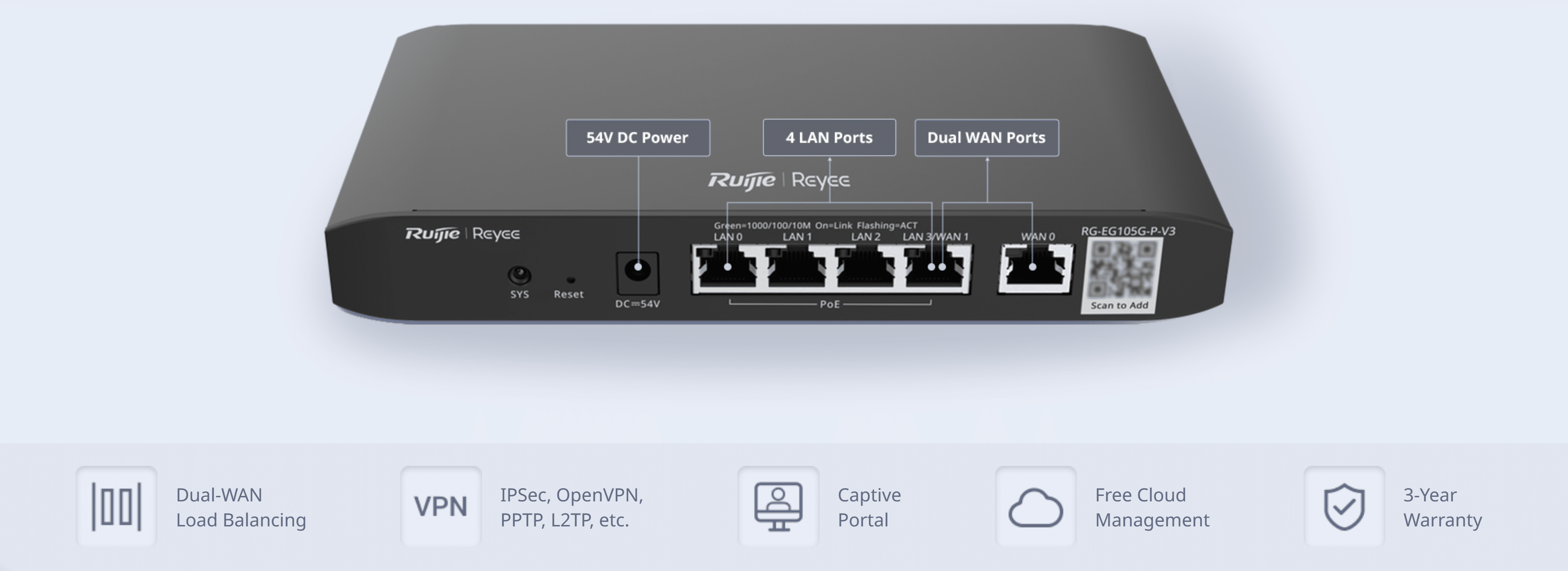 Ruijie RG-EG105G-P - Router PoE Hiệu Năng Cao