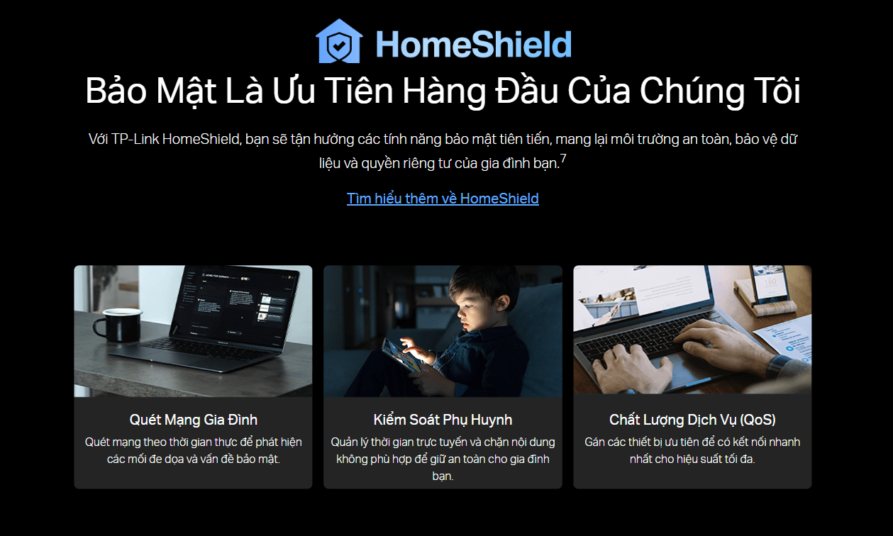 Bảo mật cao với TP-Link HomeShield