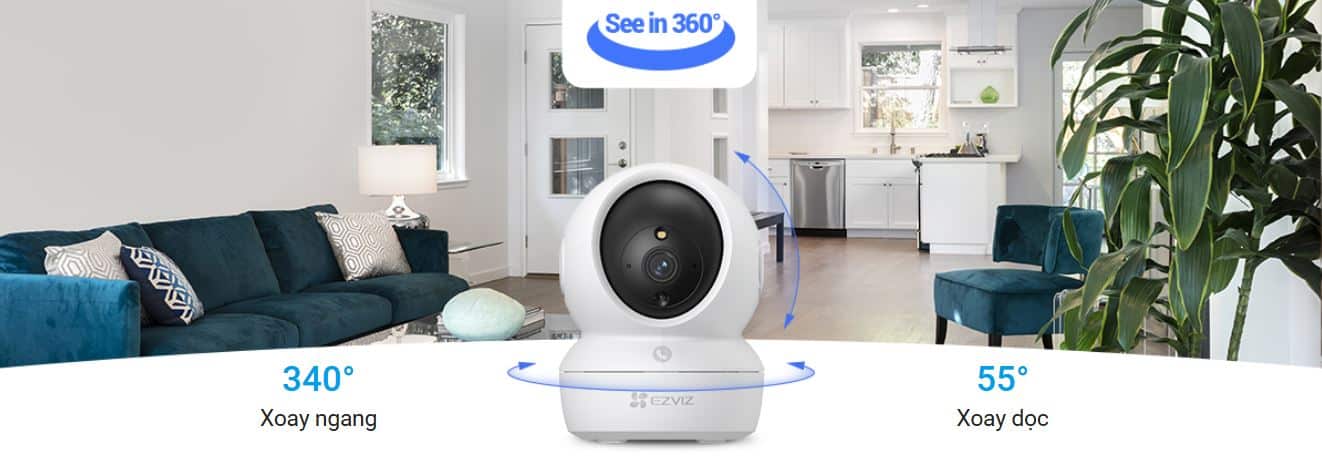 Camera Wifi Trong Nhà EZVIZ CS-H6C - 2MP Xoay 360 độ