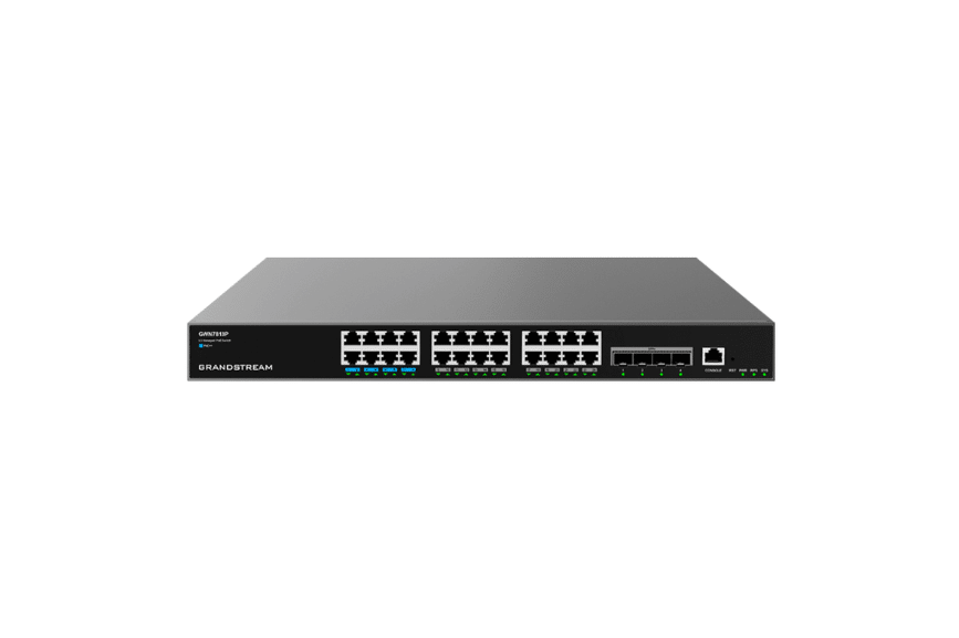 Thiết bị Switch L3 PoE Grandstream GWN7813P – 24 Cổng PoE Gigabit, 4 cổng SFP+ 