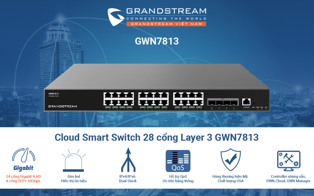 Thiết bị Switch L3 Grandstream GWN7813