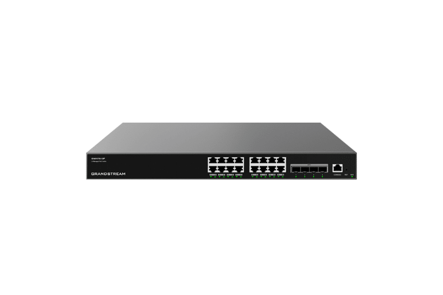 Thiết bị Switch L3 PoE Grandstream GWN7812P – 16 Cổng PoE Gigabit, 2 cổng SFP+ 