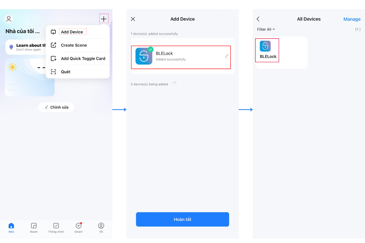 Thêm thiết bị vào ứng dụng Smart Life