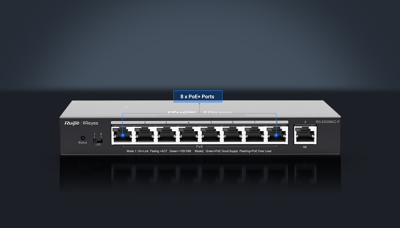 Ruijie RG-ES209GC-P – Switch 9 Cổng Gigabit PoE