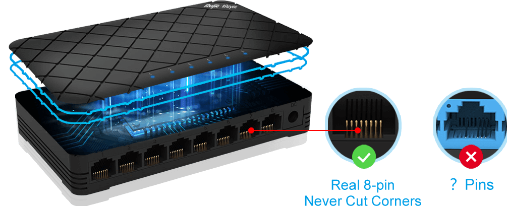 Ruijie RG-ES08: Bộ Chuyển Mạch 8 Cổng Gigabit