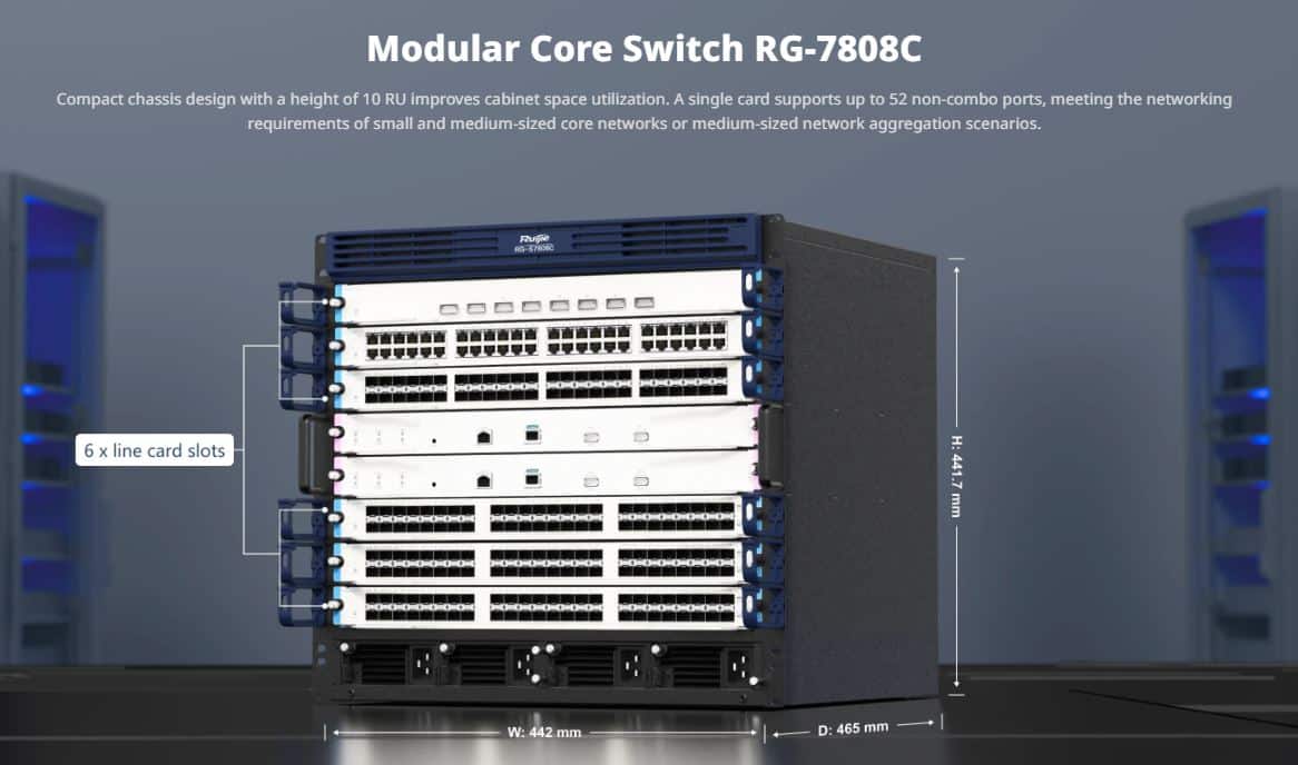 Ruijie RG-S7808C: Switch Core Cao Cấp Với Hiệu Suất 7.68 Tbit/s