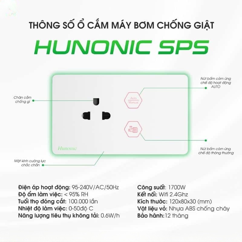 Tại Sao Nên Chọn Ổ Cắm Máy Bơm Hunonic SPS?