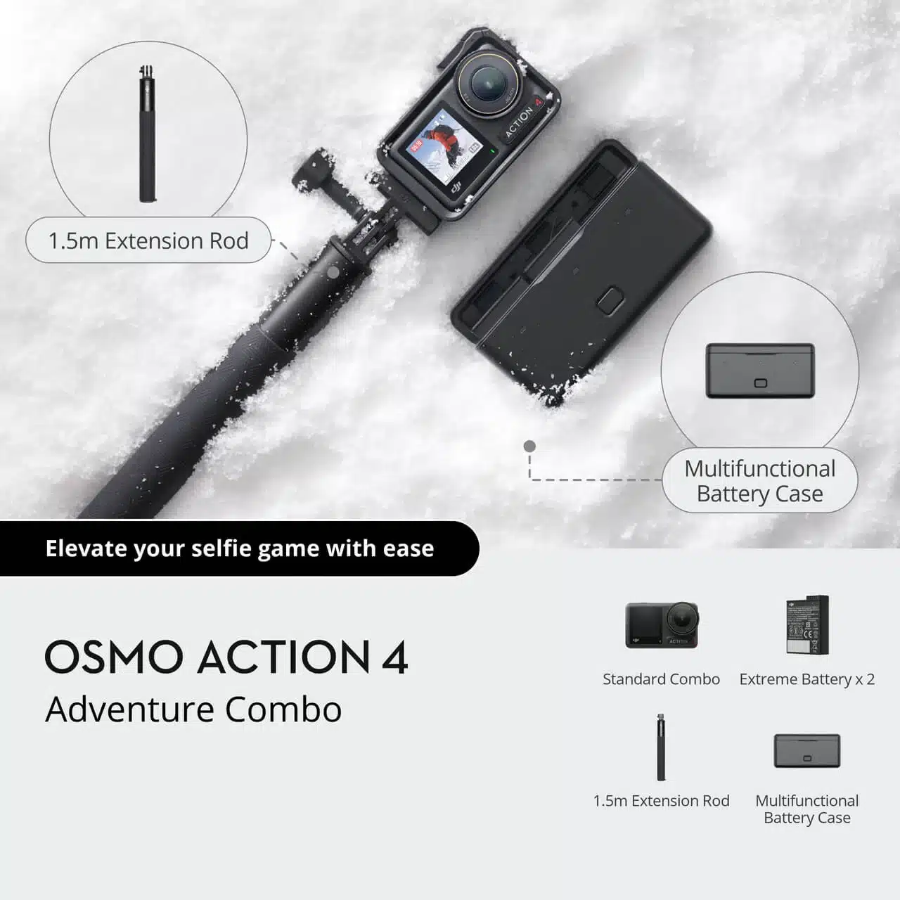 Camera hành trình DJI Osmo Action 4 Adventure Combo