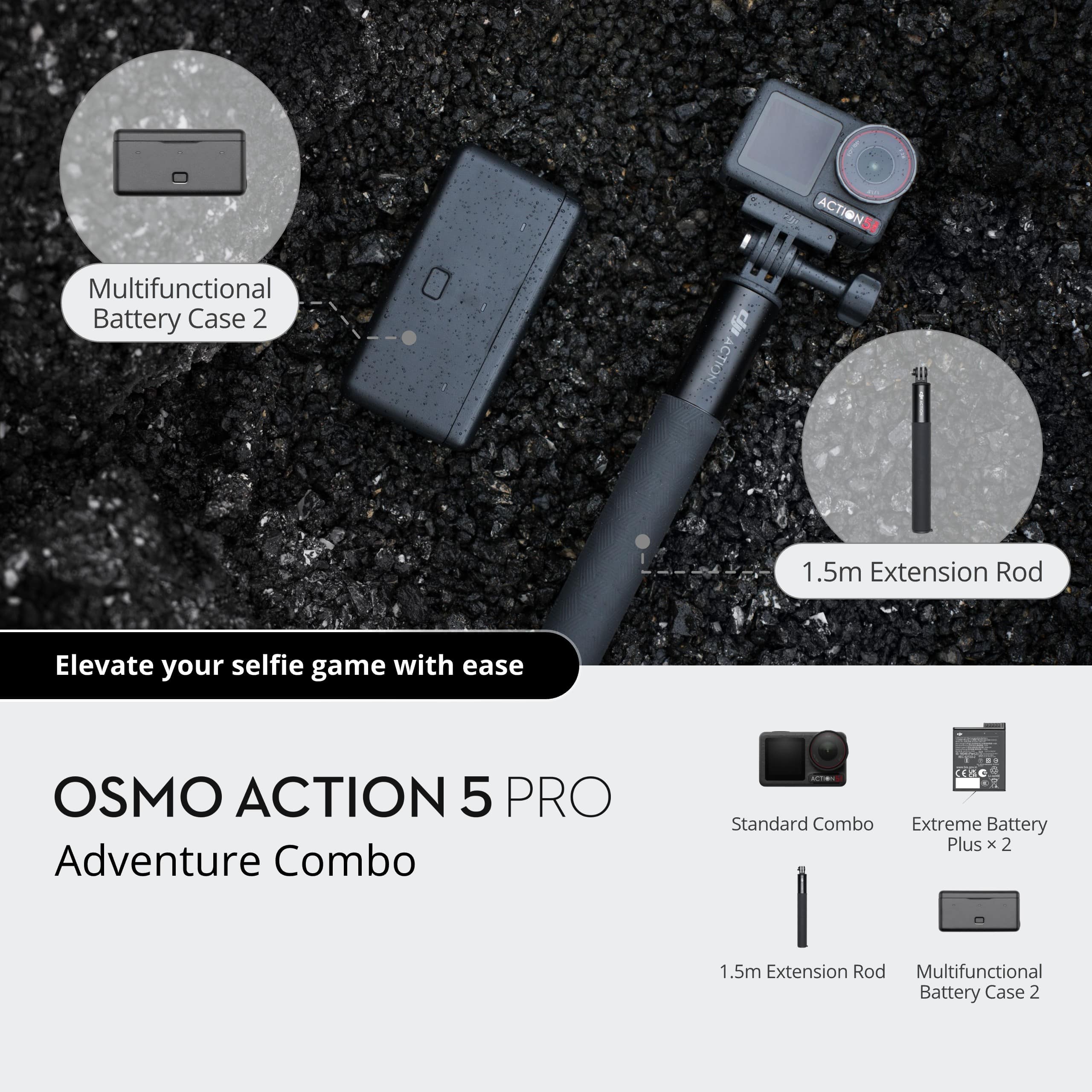 Camera hành trình DJI Osmo Action 5 Pro Adventure Combo