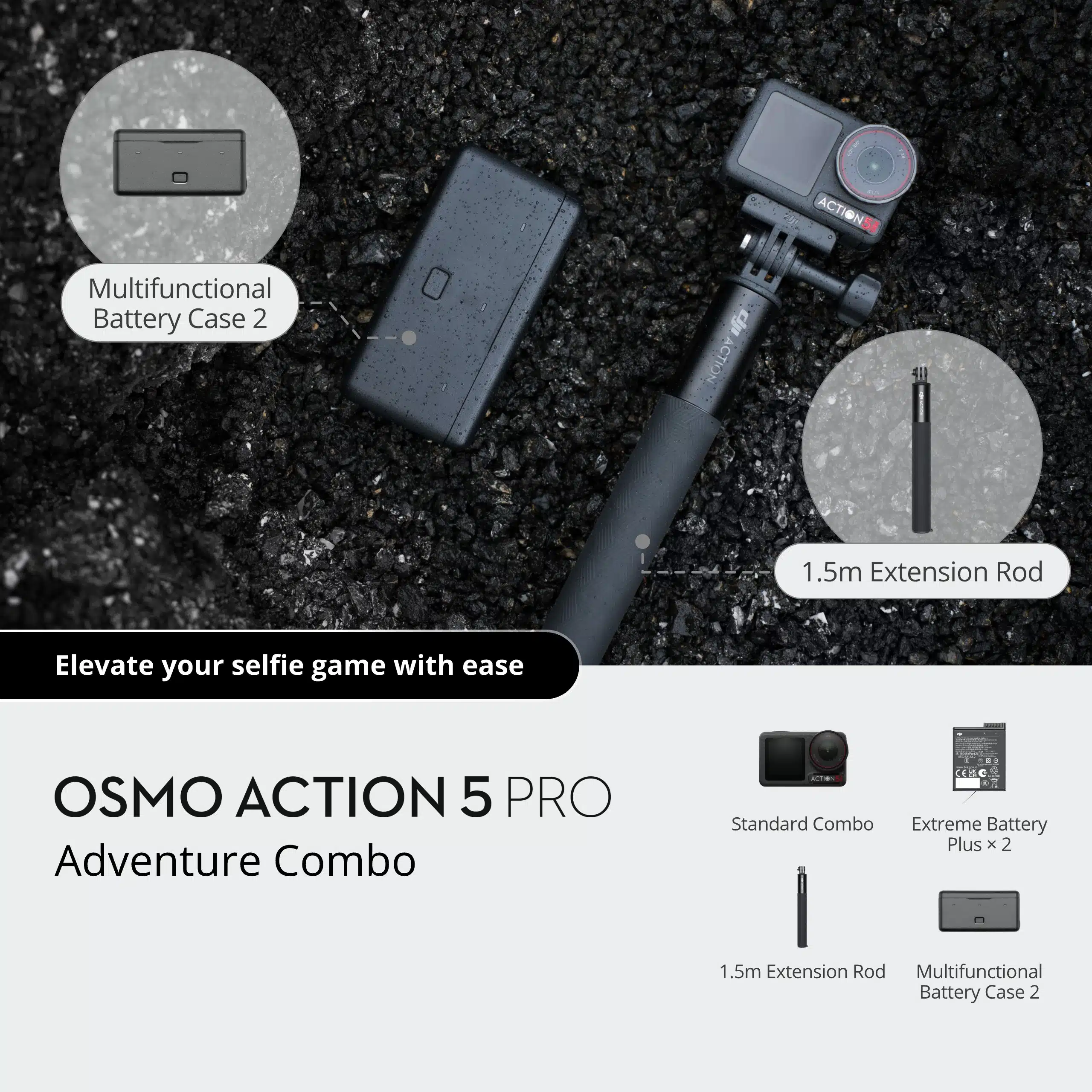Camera hành trình DJI Osmo Action 5 Pro Adventure Combo