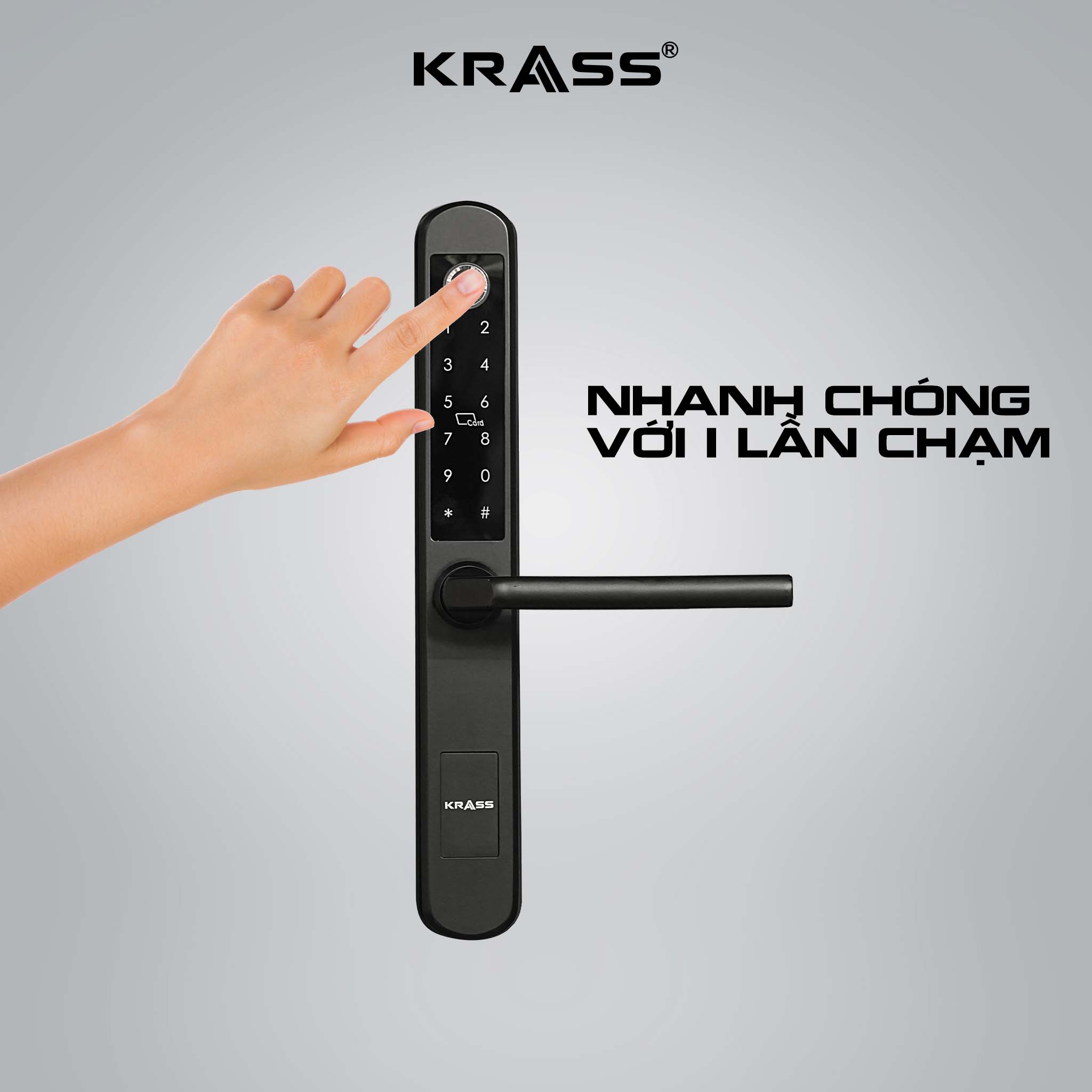 Khóa Cửa Nhôm Vân Tay Krass A210 - An Toàn Với Công Nghệ Vân Tay