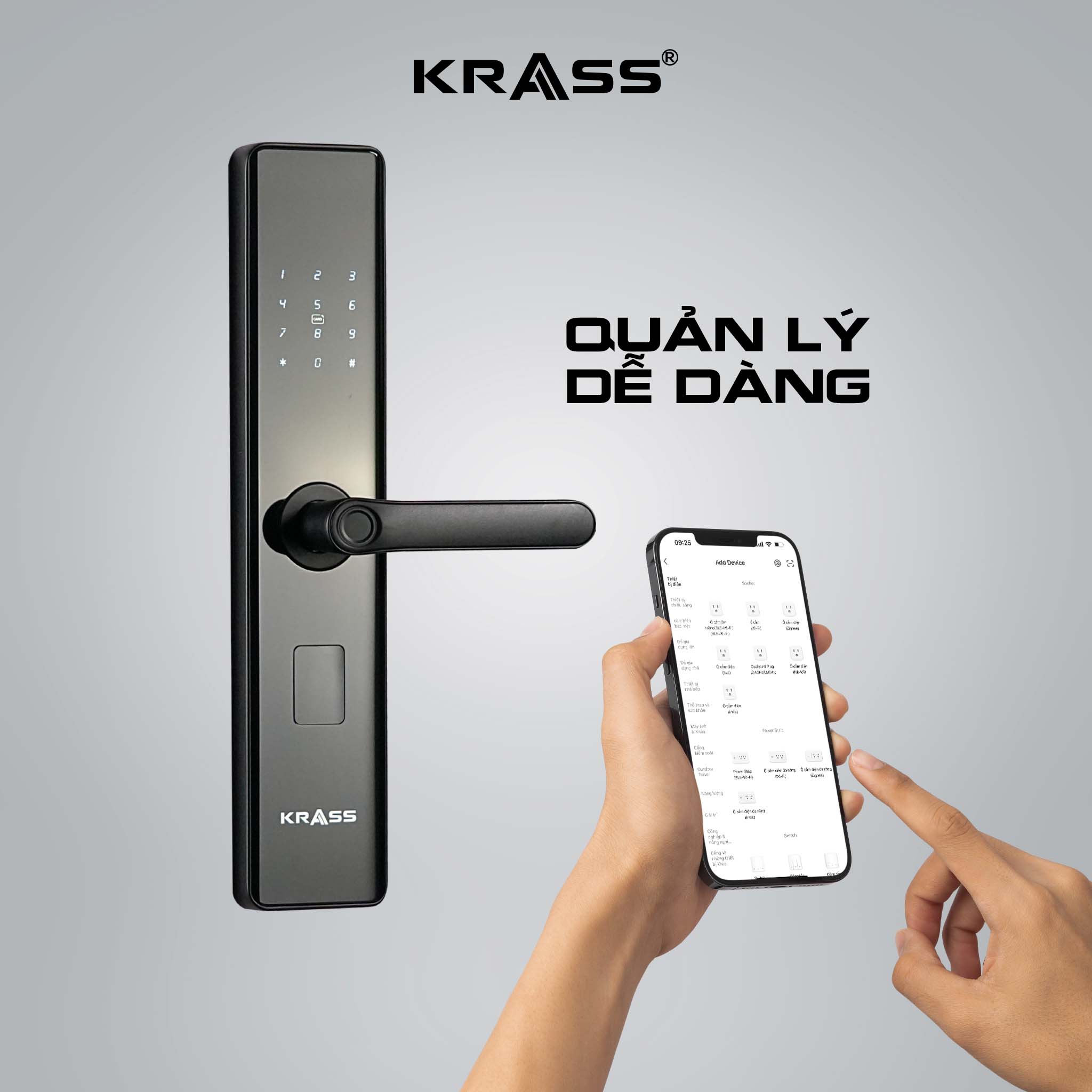 Khóa Cửa Điện Tử Krass H66 - Tiện Ích Mở Khóa Vân Tay Cho Mọi Gia Đình