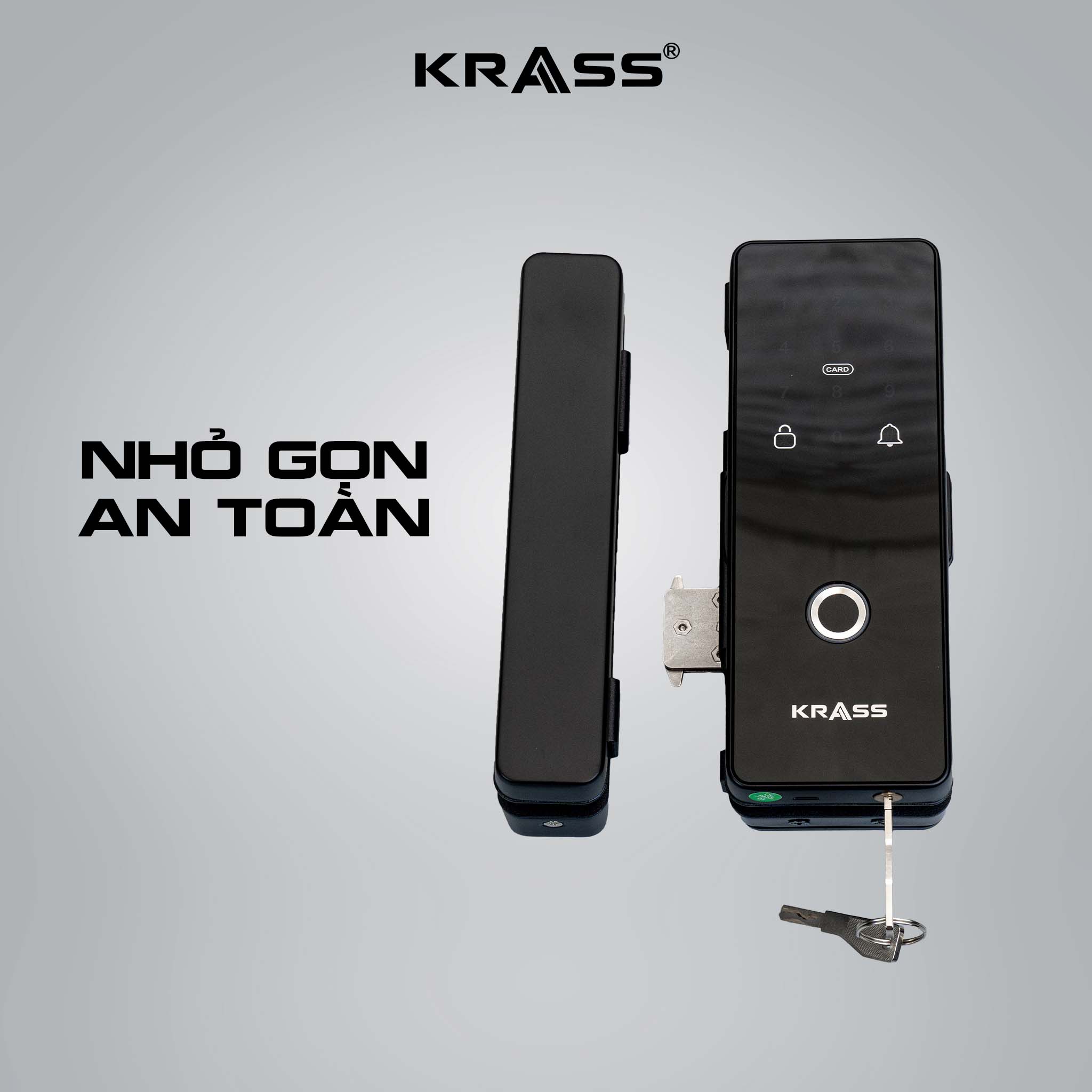 Khóa Cửa Vân Tay Thẻ Từ Krass K10 - An Toàn và Tiện Dụng Cho Cửa Kính